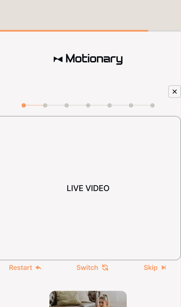 Live Video coaching with set-by-set progress