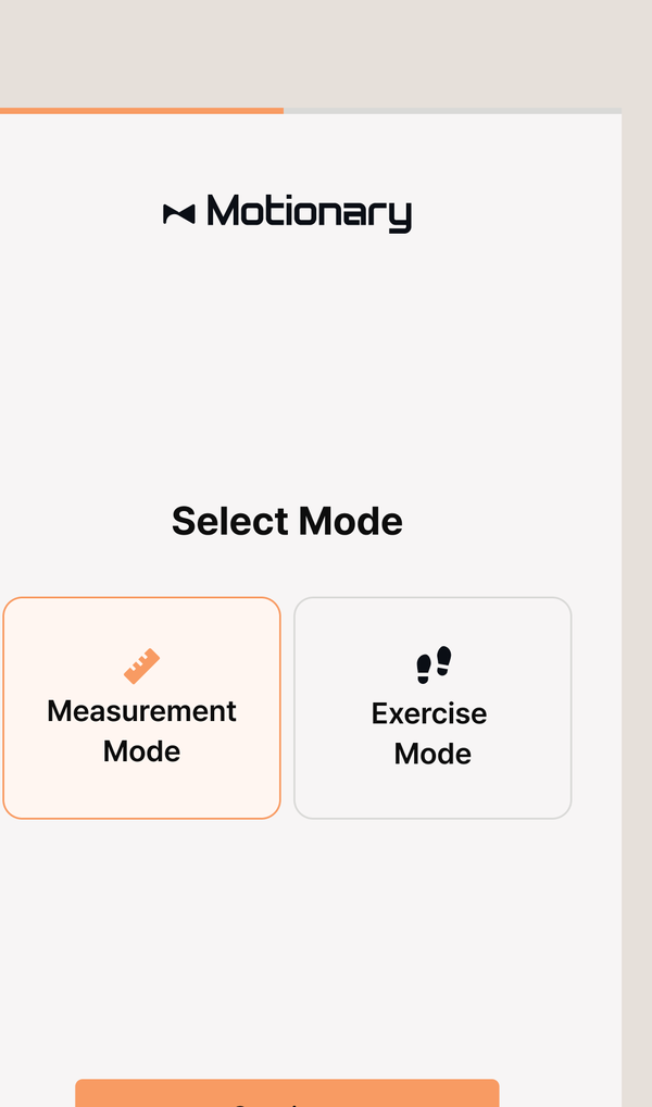 Select Mode — Measurement or Exercise